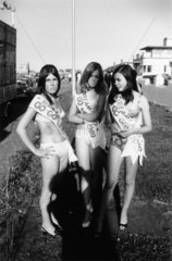 Young female beauty contestants  Margate  Kent  1969.
