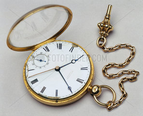 Gold open-faced lever pocket watch  1847.