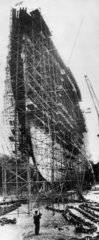 Construction of the TS 'Queen Mary'  Clydebank  Scotland  1936.