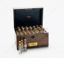 Walnut homeopathic medicine chest  late 19th century.