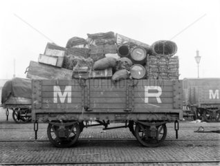 Midland Railway wagon loaded up with goods  9 February 1903.