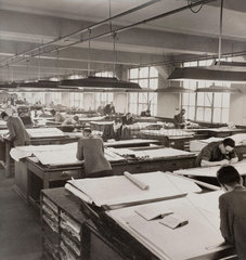 Workers in the drawing office at the Derby works  January 1951.