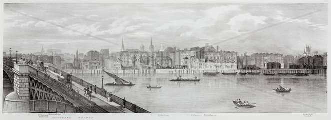 From Southwark Bridge to St Michael Cornhill  London  1825.