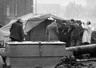 Police searching a murder scene  Manchester  27 February 1973.