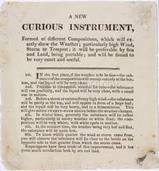Advertisement for ‘A New Curious Instrument’  19th century.
