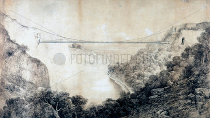 Design for the Clifton Suspension Bridge  Bristol  1830.