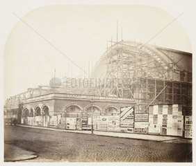 View of St Pancras Station from Euston Road  London  1868.