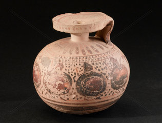 Decorated pottery vessel  Corinthian  575-550 BC.
