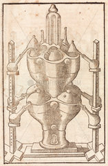 Furnace with distillation retorts  1657.