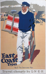 ‘East Coast Types - No 5  The Deck-Chair Man’  LNER poster  1923-1947.