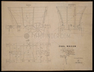 Engineering drawing of chaldron coal wagon built at Shildon  1854.