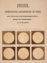 The sun  photographed with a Dallmeyer heliograph  Vilnius  Lithuania  1870.