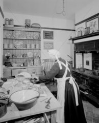 Interior of kitchen  early 1900s. Showing