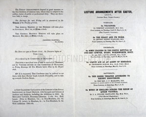 Royal Institution lecture programme  1897.