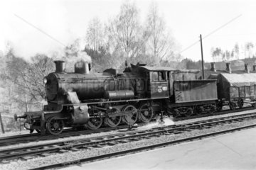Class 24B locomotive at Harefoss  Norway  1954.