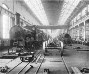 Erecting shop at Horwich works  Lancashire  c 1890.