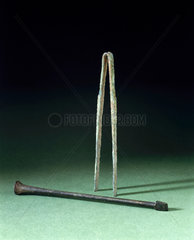 Roman forceps and cautery instrument  100 BC-400 AD.