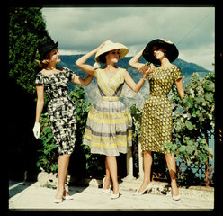 Three women in hats  1960s.