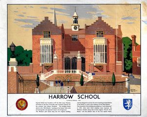 ‘Harrow School’  LMS poster  1923-1947.
