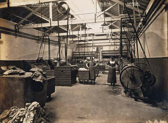 Laundry at Gretna munitions factory  Scotland  1918.