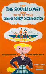 'Visit the South Coast'  BR (SR) poster  1961.