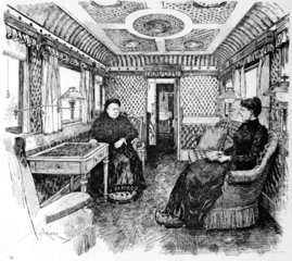 Queen Victoria in royal carriage  late 19th century.