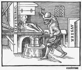 'Magnetising an iron rod'  1600.