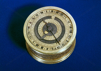 Small round table-clock with astronomical movements  c 1600.