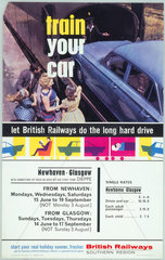 Train Your Car - Let British Railways do the Long Hard Drive'  BR poster  1964.