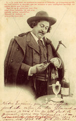 Absinthe drinker postcard  1900.