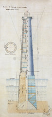 Design for the Prong lighthouse  Bombay  India  February 1867.