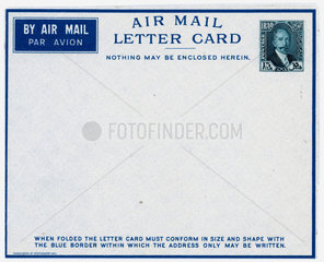 Air mail letter card.