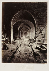 Construction of St Pancras Station cellars  London  2 July 1867.