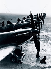 'Supermarine Spitfire fighters ready for action'  1939.
