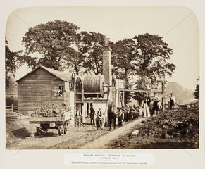 Winding engine at Belsize Tunnel  London  1865.