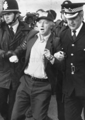 Arthur Scargill being arrested on a picket line  30 May 1984.