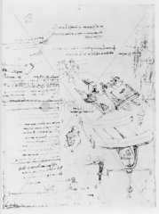 Sketch of divers and a device for sinking ships.