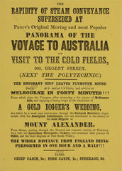 Advertisement for Prout’s Original Panorama  19th century.