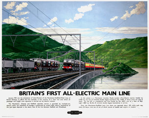 'Britain's First All-Electric Main Line'  BR poster  1955.