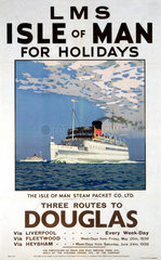 ‘Isle of Man for Holidays’  LMS poster  1923-1947.