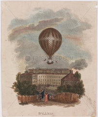 The ‘Nassau’ balloon over London  c 1836.