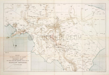 Seismic map of the Neapolitan earthquake  Italy  16 December 1857.