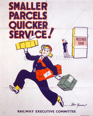 ‘Smaller Parcels - Quicker Service!’  poster  1939-1945.