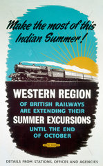 ‘Make the Most of this Indian Summer’  BR poster  1948-1965.