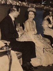 Queen Elizabeth and Prince Philip at the Royal Film Show  1953.
