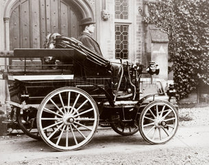 C S Rolls with his converted 8 hp Panhard wagonette motor car  1898.
