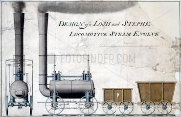'Design of a Losh and Stephenson Locomotive Steam Engine'  c 1826.