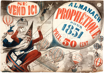 Poster advertising a French prophetical almanac  1851.