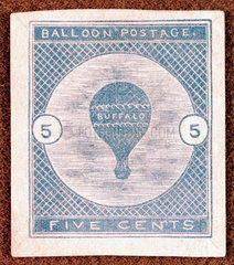 An American 'Buffalo' balloon postage stamp  1877.
