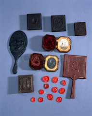 Objects made from shellac  late 19th century.